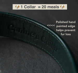 genuine green cowhide leather dog collar
