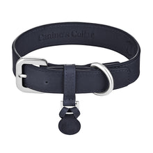 Load image into Gallery viewer, genuine blue leather dog collar
