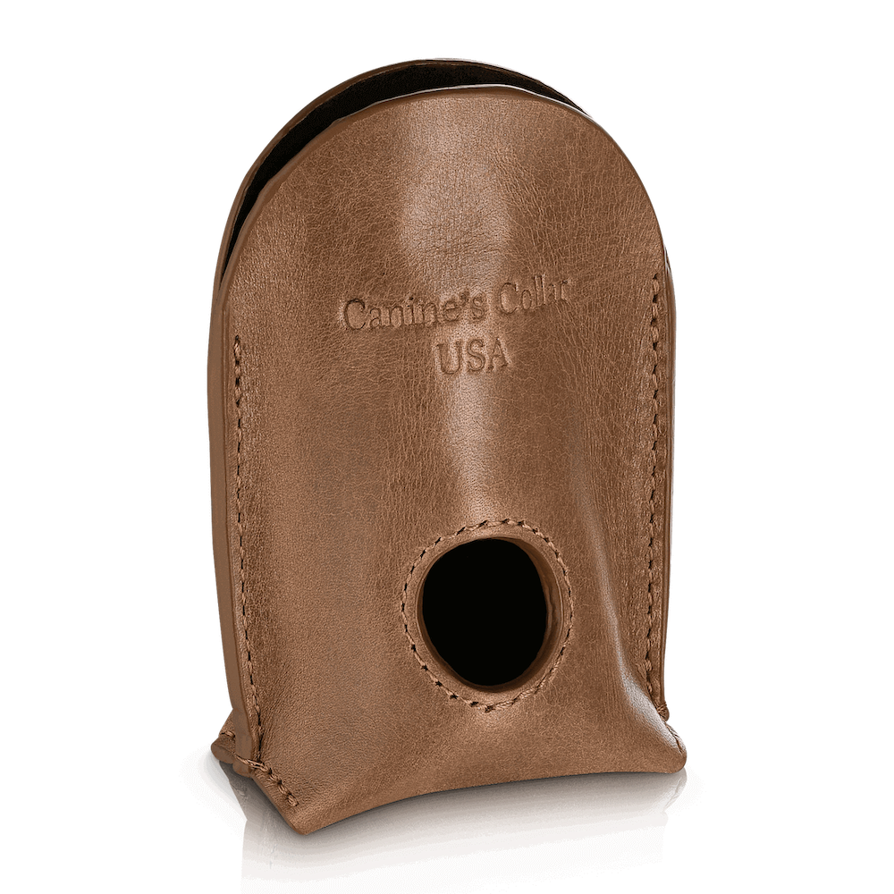 Light Brown Premium Leather Poop bag dispenser
