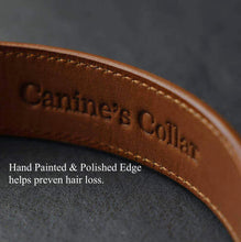 Load image into Gallery viewer, Best Cognac Leather dog Collar for dogs
