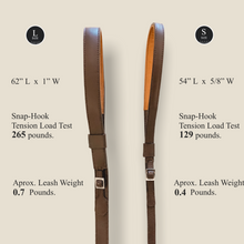 Load image into Gallery viewer, Mocha leather Dog leash for small and big dogs
